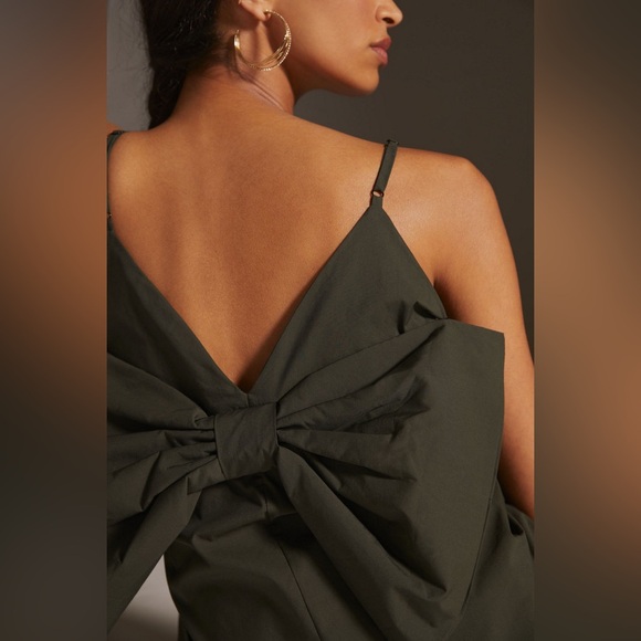 Anthropologie Green Spaghetti Strap Sundress Midi - Picture 3 of 6